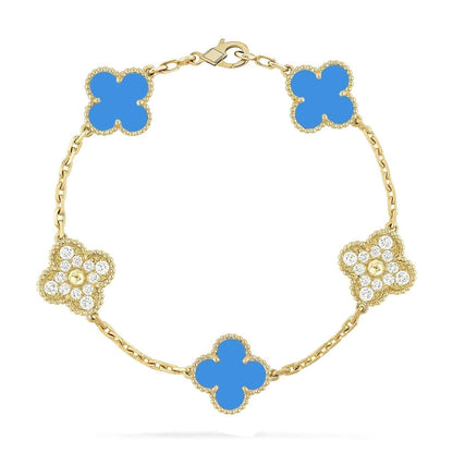 [Lumina] CLOVER 5 MOTIF BLUE AGATE BRACELET COLLECTION