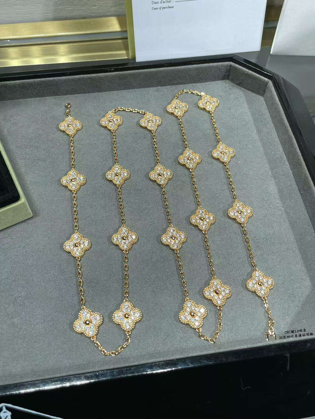 [Lumina]CLOVER 20 MOTIFS FULL-DIAMOND NECKLACE