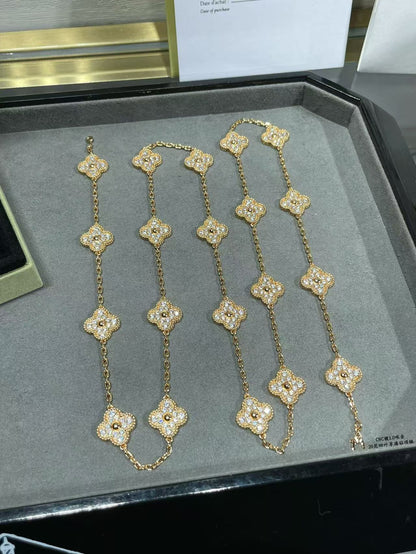 [Lumina]CLOVER 20 MOTIFS FULL-DIAMOND NECKLACE