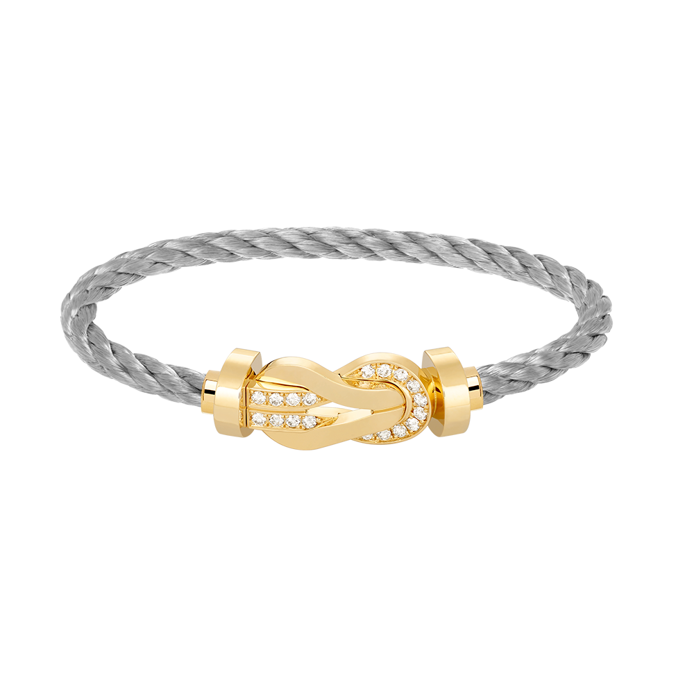 [Lumina]CHANCE LARGE 8 FIGURE BUCKLE HALF DIAMOND BRACELET GOLD