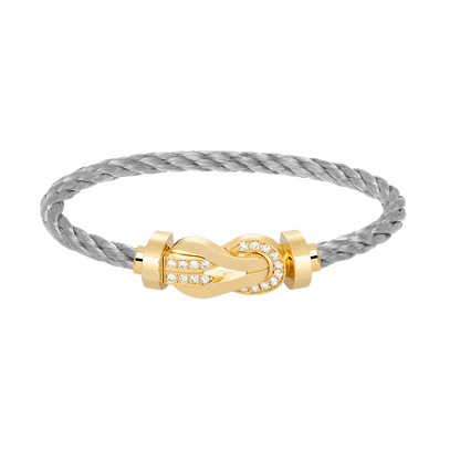 [Lumina]CHANCE LARGE 8 FIGURE BUCKLE HALF DIAMOND BRACELET GOLD