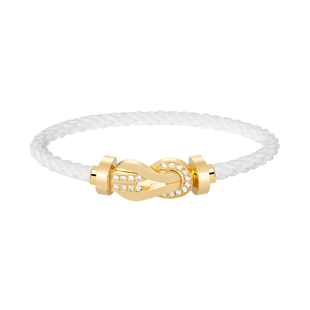 [Lumina]CHANCE LARGE 8 FIGURE BUCKLE HALF DIAMOND BRACELET GOLD