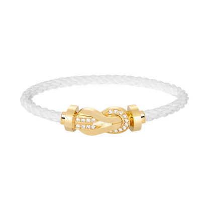 [Lumina]CHANCE LARGE 8 FIGURE BUCKLE HALF DIAMOND BRACELET GOLD