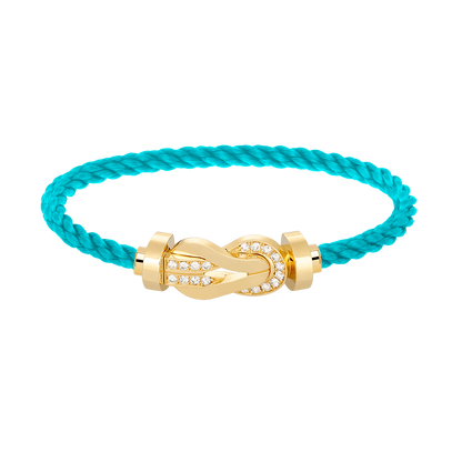 [Lumina]CHANCE LARGE 8 FIGURE BUCKLE HALF DIAMOND BRACELET GOLD