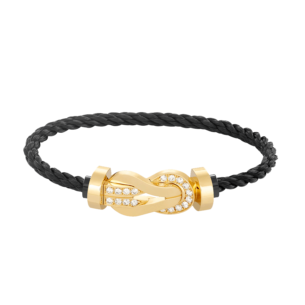 [Lumina]CHANCE LARGE 8 FIGURE BUCKLE HALF DIAMOND BRACELET GOLD