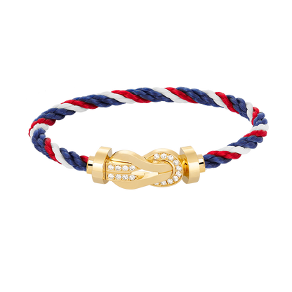 [Lumina]CHANCE LARGE 8 FIGURE BUCKLE HALF DIAMOND BRACELET GOLD
