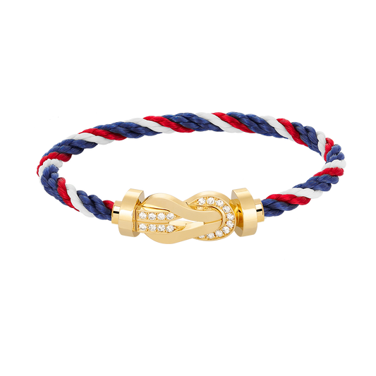 [Lumina]CHANCE LARGE 8 FIGURE BUCKLE HALF DIAMOND BRACELET GOLD