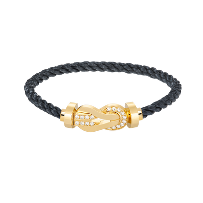 [Lumina]CHANCE LARGE 8 FIGURE BUCKLE HALF DIAMOND BRACELET GOLD