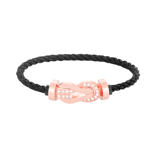 [Lumina]CHANCE LARGE 8 FIGURE BUCKLE HALF DIAMOND BRACELET Lumina GOLD