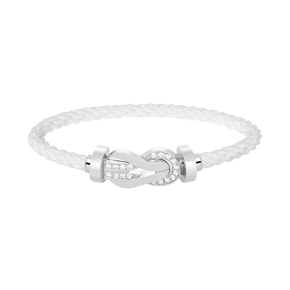 [Lumina]CHANCE LARGE 8 FIGURE BUCKLE HALF DIAMOND BRACELET SILVER