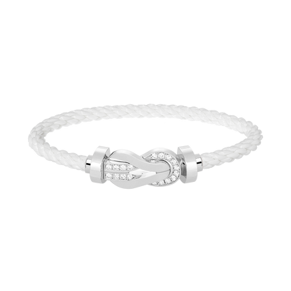 [Lumina]CHANCE LARGE 8 FIGURE BUCKLE HALF DIAMOND BRACELET SILVER