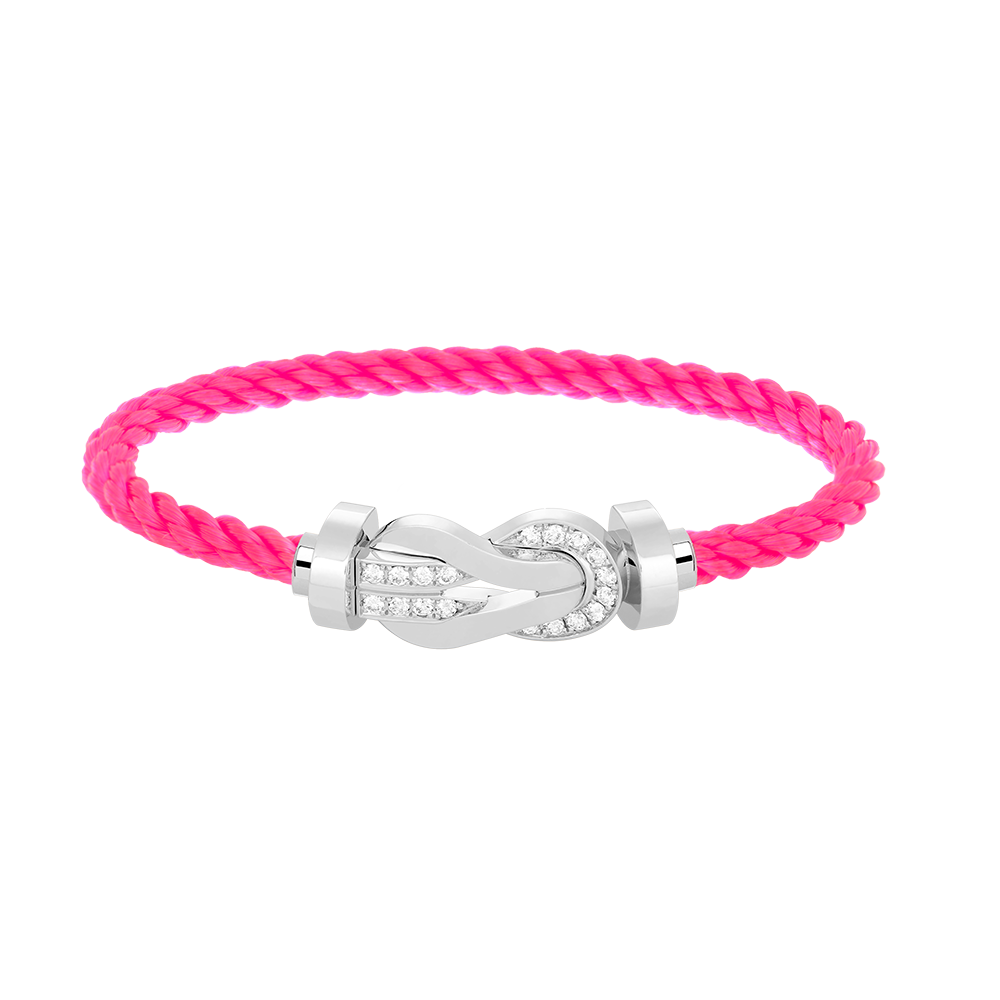 [Lumina]CHANCE LARGE 8 FIGURE BUCKLE HALF DIAMOND BRACELET SILVER