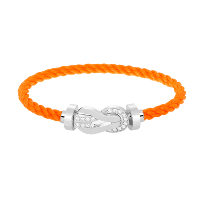 [Lumina]CHANCE LARGE 8 FIGURE BUCKLE HALF DIAMOND BRACELET SILVER