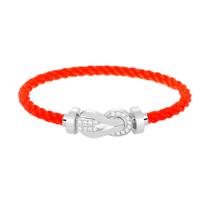 [Lumina]CHANCE LARGE 8 FIGURE BUCKLE HALF DIAMOND BRACELET SILVER