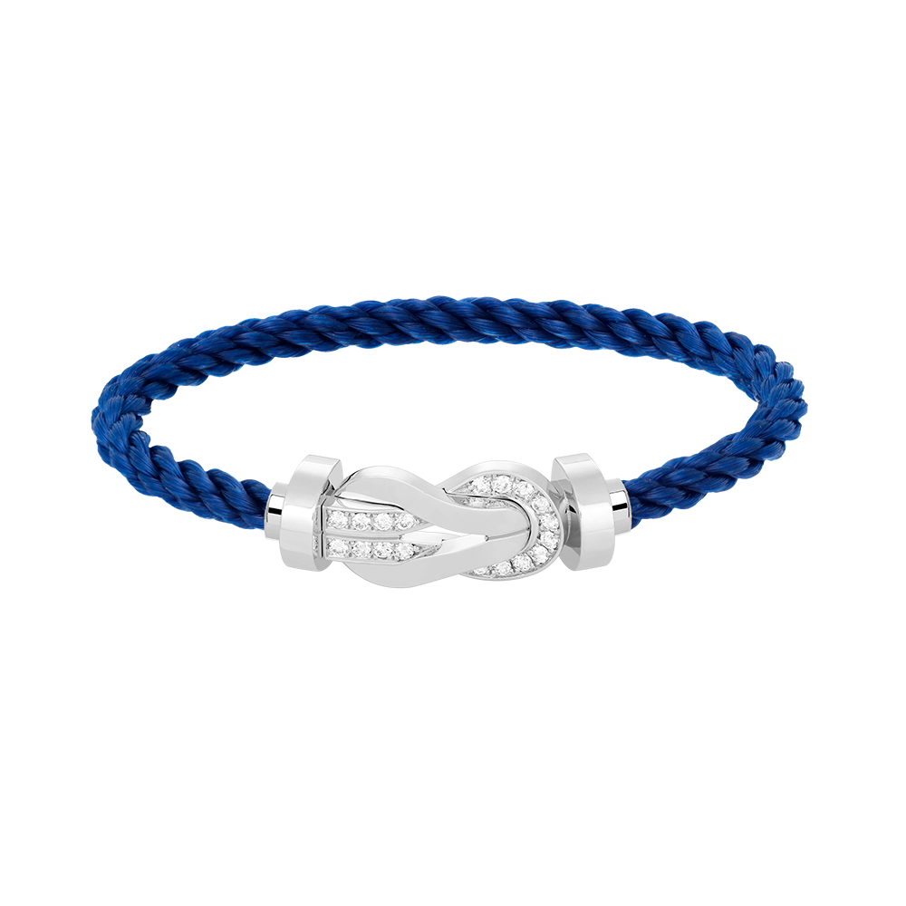 [Lumina]CHANCE LARGE 8 FIGURE BUCKLE HALF DIAMOND BRACELET SILVER