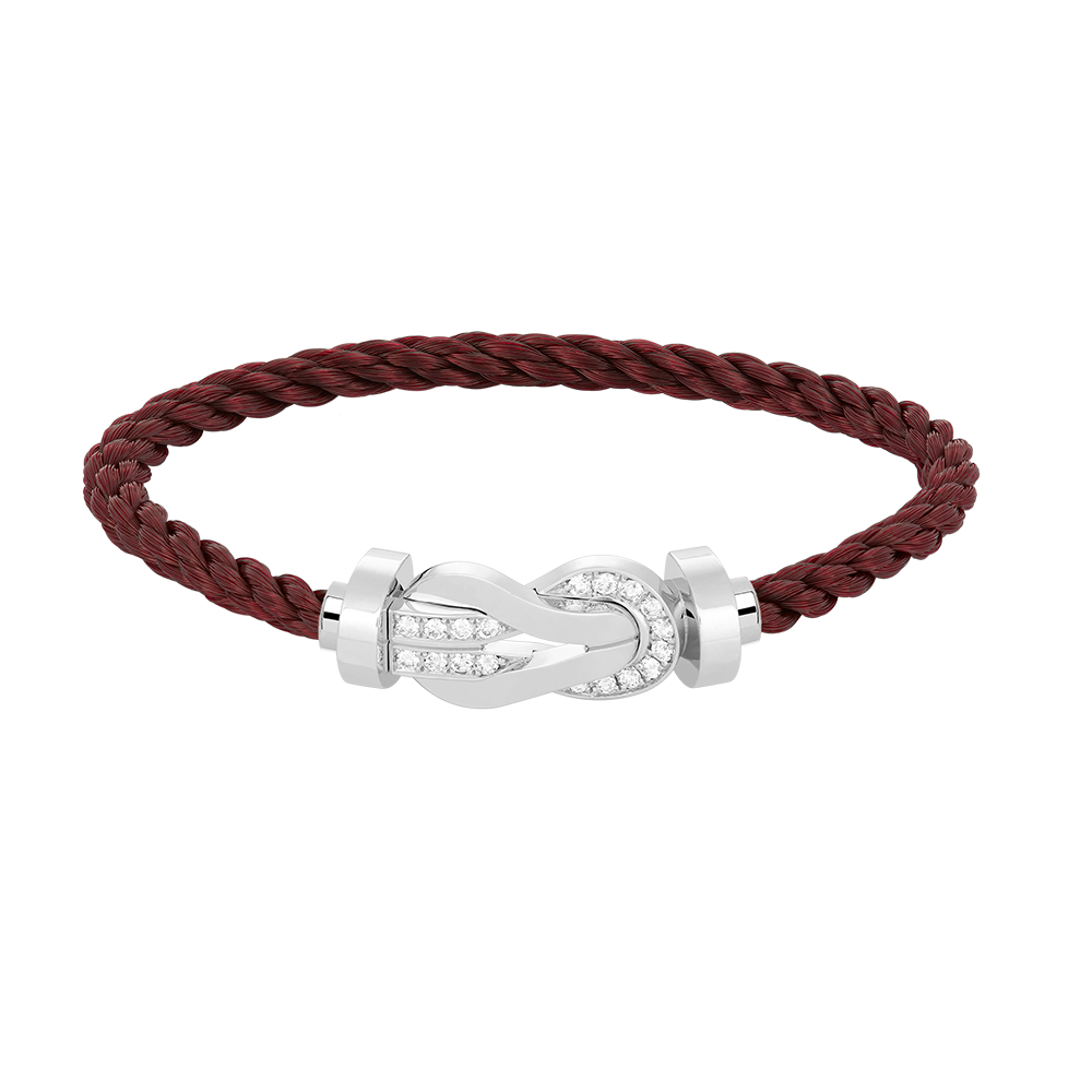 [Lumina]CHANCE LARGE 8 FIGURE BUCKLE HALF DIAMOND BRACELET SILVER