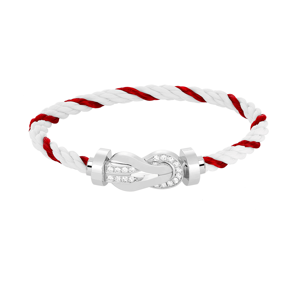 [Lumina]CHANCE LARGE 8 FIGURE BUCKLE HALF DIAMOND BRACELET SILVER
