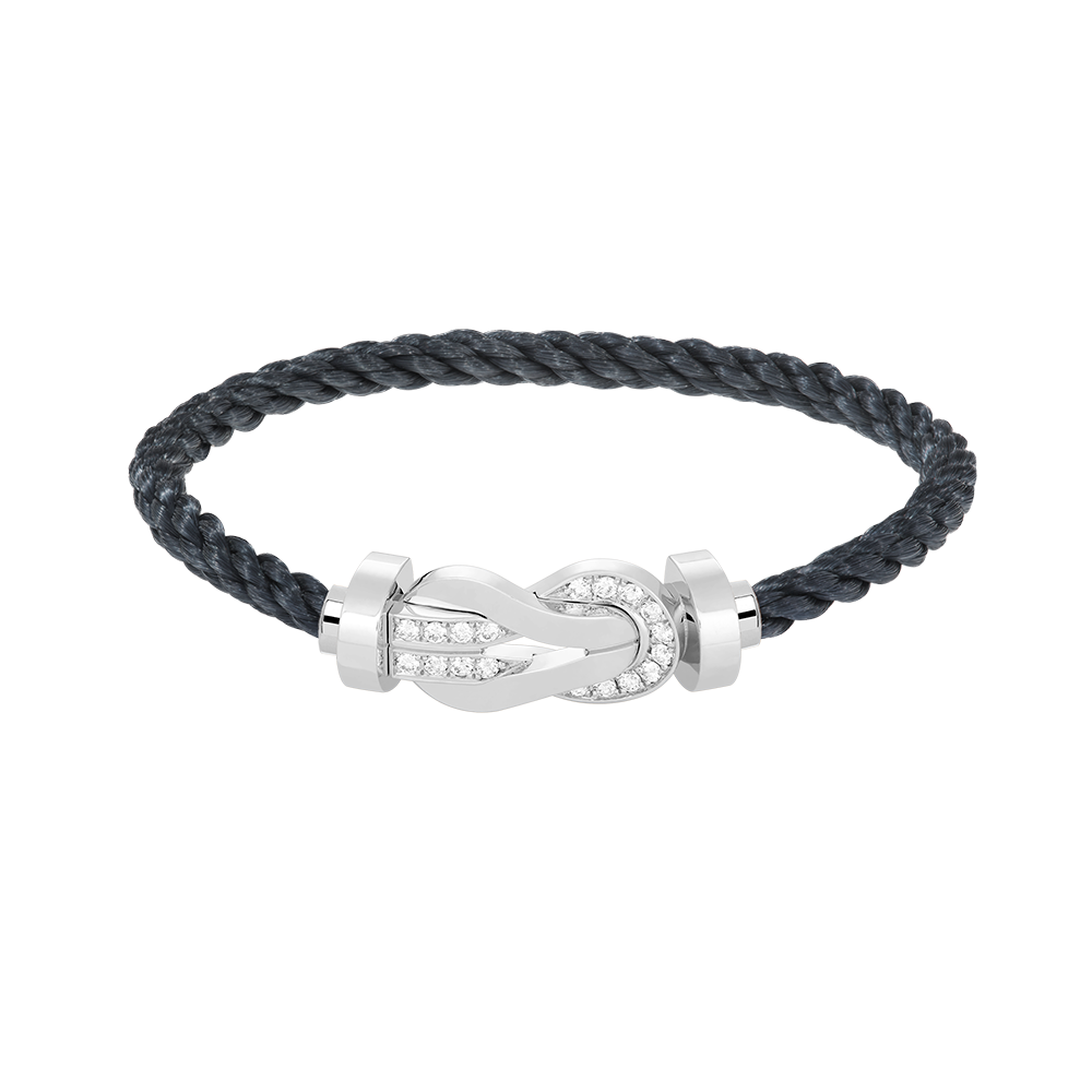[Lumina]CHANCE LARGE 8 FIGURE BUCKLE HALF DIAMOND BRACELET SILVER
