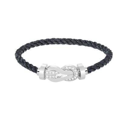 [Lumina]CHANCE LARGE 8 FIGURE BUCKLE HALF DIAMOND BRACELET SILVER