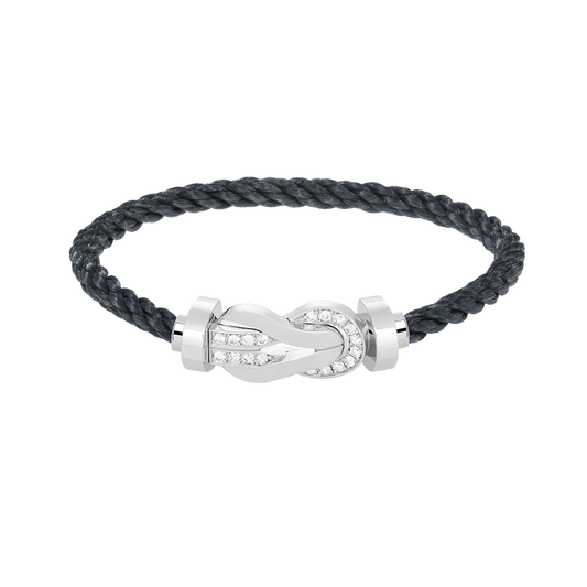 [Lumina]CHANCE LARGE 8 FIGURE BUCKLE HALF DIAMOND BRACELET SILVER