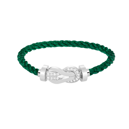 [Lumina]CHANCE LARGE 8 FIGURE BUCKLE HALF DIAMOND BRACELET SILVER