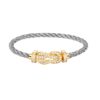 [Lumina]CHANCE LARGE 8 FIGURE BUCKLE FULLDIAMOND BRACELET GOLD
