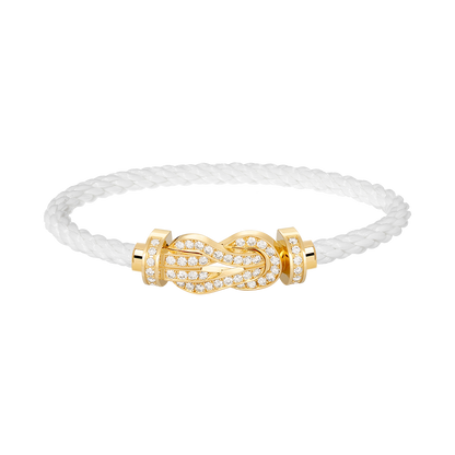 [Lumina]CHANCE LARGE 8 FIGURE BUCKLE FULLDIAMOND BRACELET GOLD