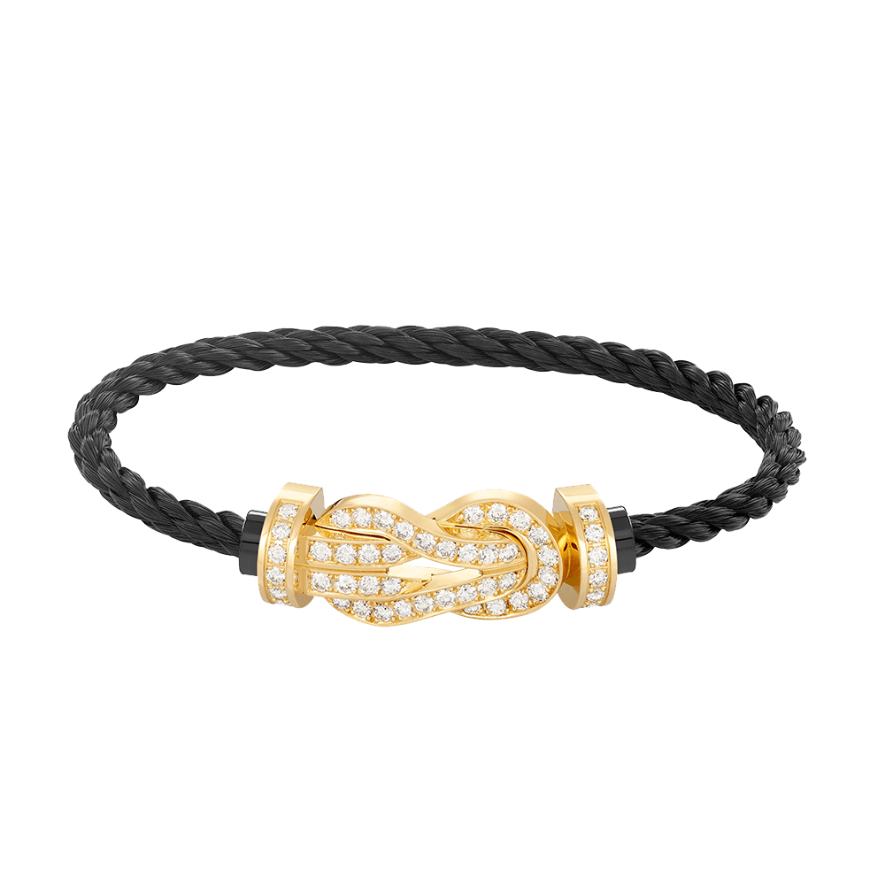 [Lumina]CHANCE LARGE 8 FIGURE BUCKLE FULLDIAMOND BRACELET GOLD