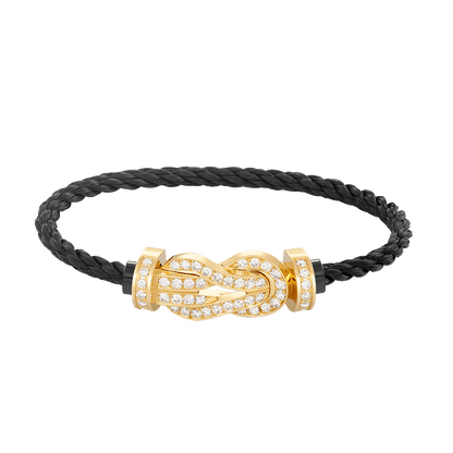 [Lumina]CHANCE LARGE 8 FIGURE BUCKLE FULLDIAMOND BRACELET GOLD