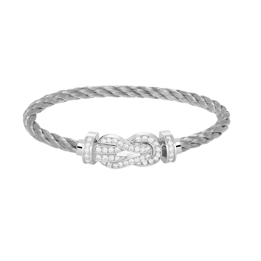 [Lumina]CHANCE LARGE 8 FIGURE BUCKLE FULL DIAMOND BRACELET SILVER