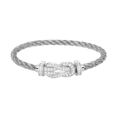 [Lumina]CHANCE LARGE 8 FIGURE BUCKLE FULL DIAMOND BRACELET SILVER
