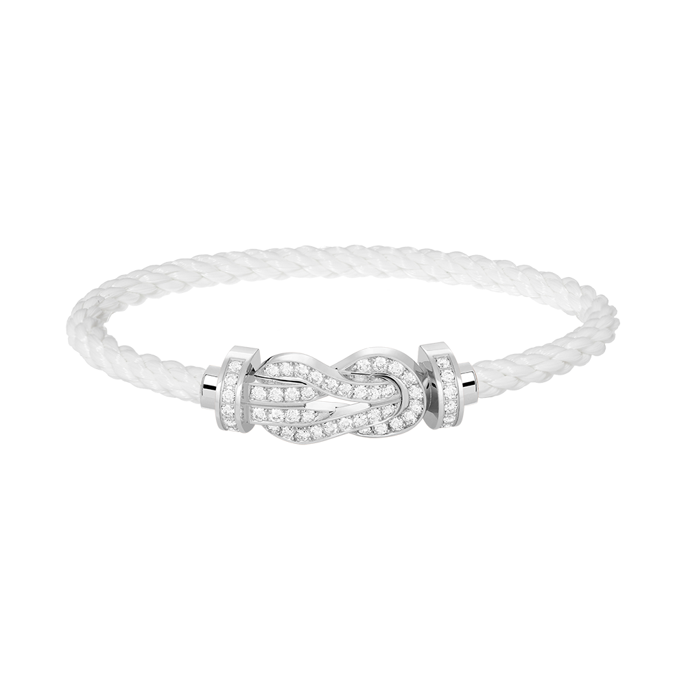 [Lumina]CHANCE LARGE 8 FIGURE BUCKLE FULL DIAMOND BRACELET SILVER
