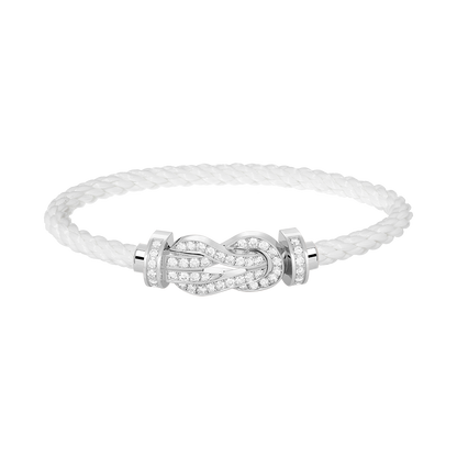 [Lumina]CHANCE LARGE 8 FIGURE BUCKLE FULL DIAMOND BRACELET SILVER