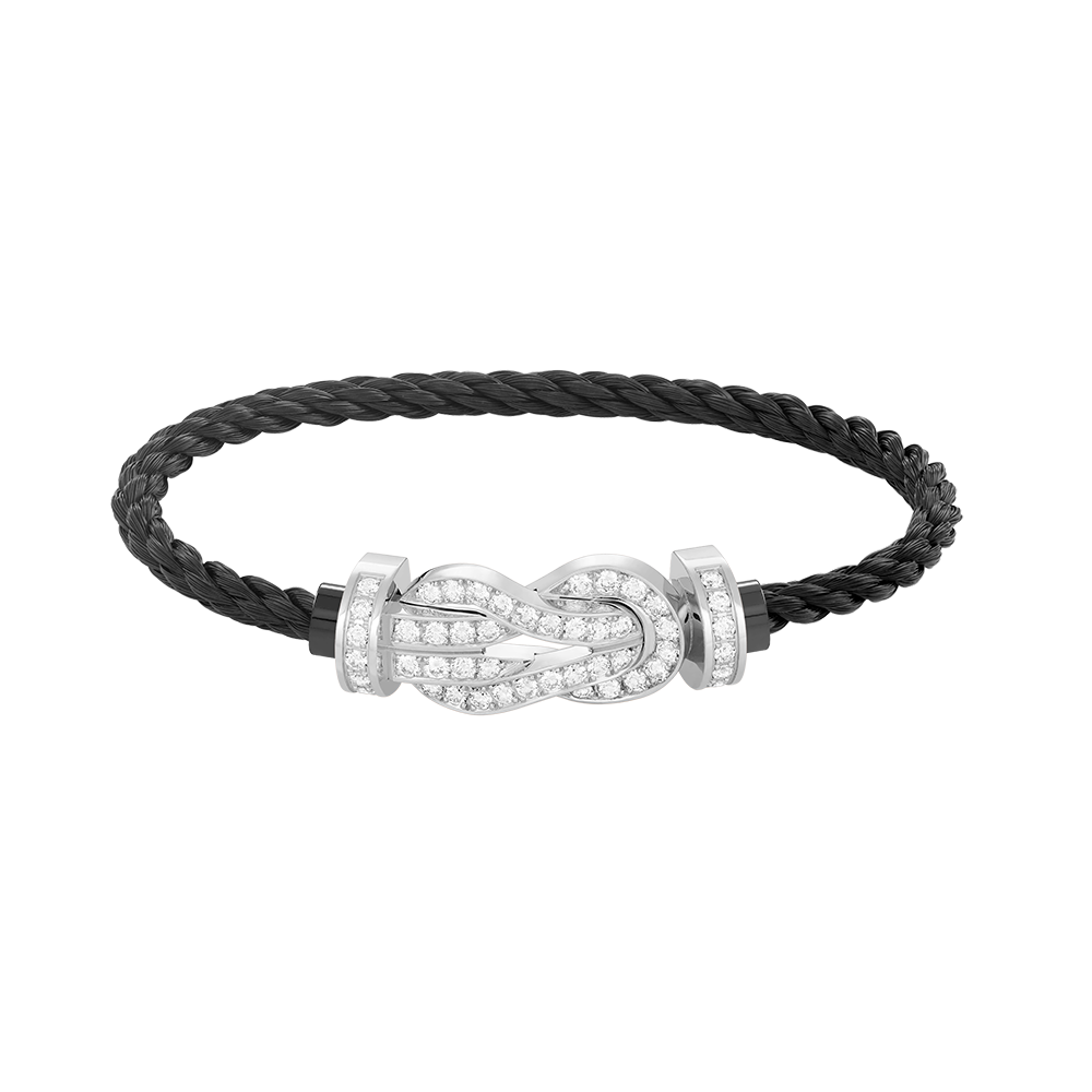 [Lumina]CHANCE LARGE 8 FIGURE BUCKLE FULL DIAMOND BRACELET SILVER