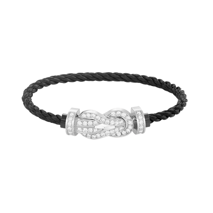 [Lumina]CHANCE LARGE 8 FIGURE BUCKLE FULL DIAMOND BRACELET SILVER