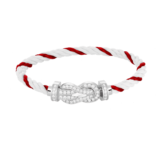 [Lumina]CHANCE LARGE 8 FIGURE BUCKLE FULL DIAMOND BRACELET SILVER