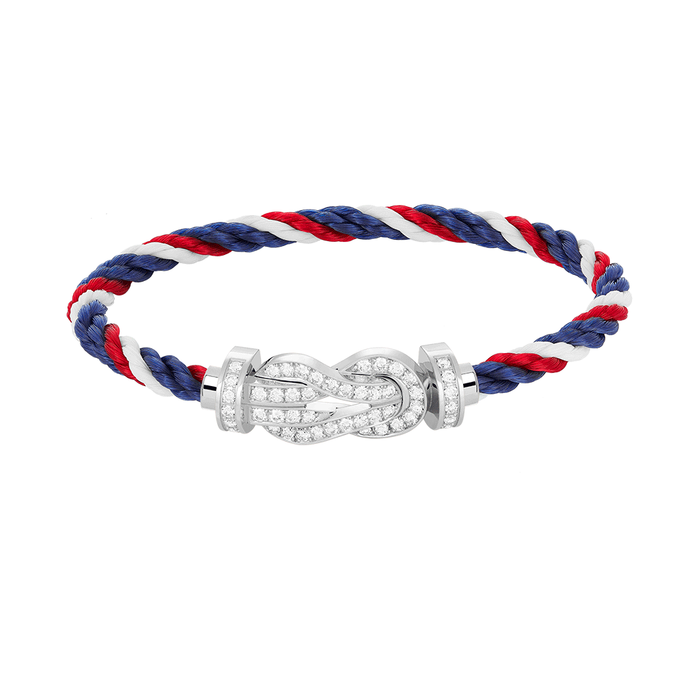 [Lumina]CHANCE LARGE 8 FIGURE BUCKLE FULL DIAMOND BRACELET SILVER