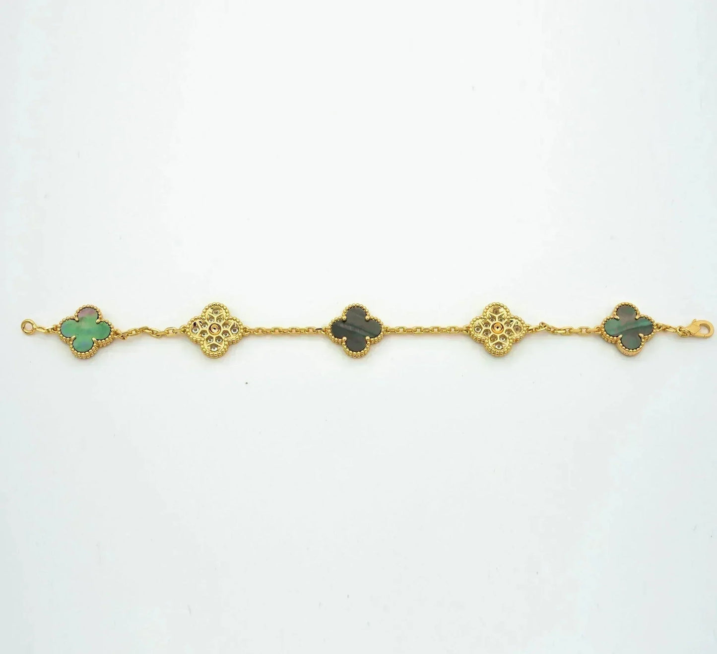 [Lumina] CLOVER 5 MOTIF GRAY MOP BRACELET COLLECTION