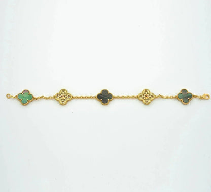 [Lumina] CLOVER 5 MOTIF GRAY MOP BRACELET COLLECTION