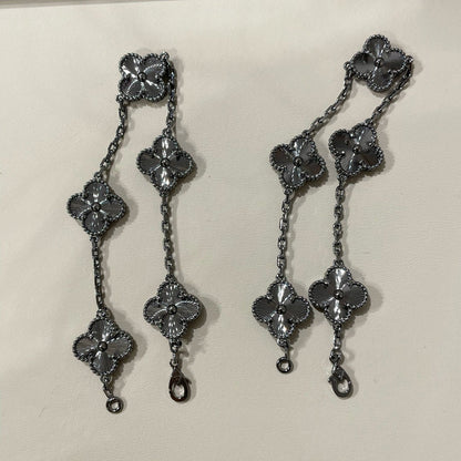[Lumina]CLOVER 5 MOTIF BLACK BRACELET