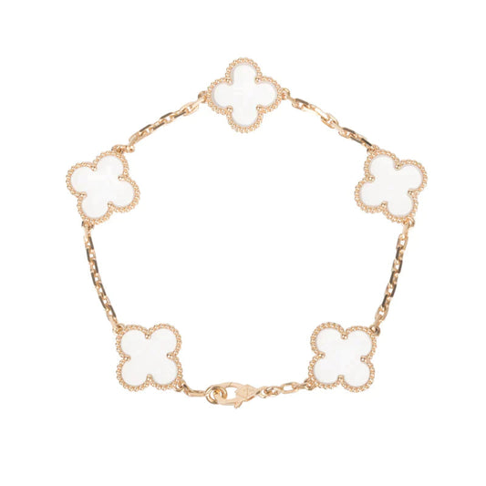 [Lumina]CLOVER 5 MOTIF ROCK CRYSTAL BRACELET