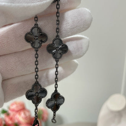[Lumina]CLOVER 5 MOTIF BLACK BRACELET