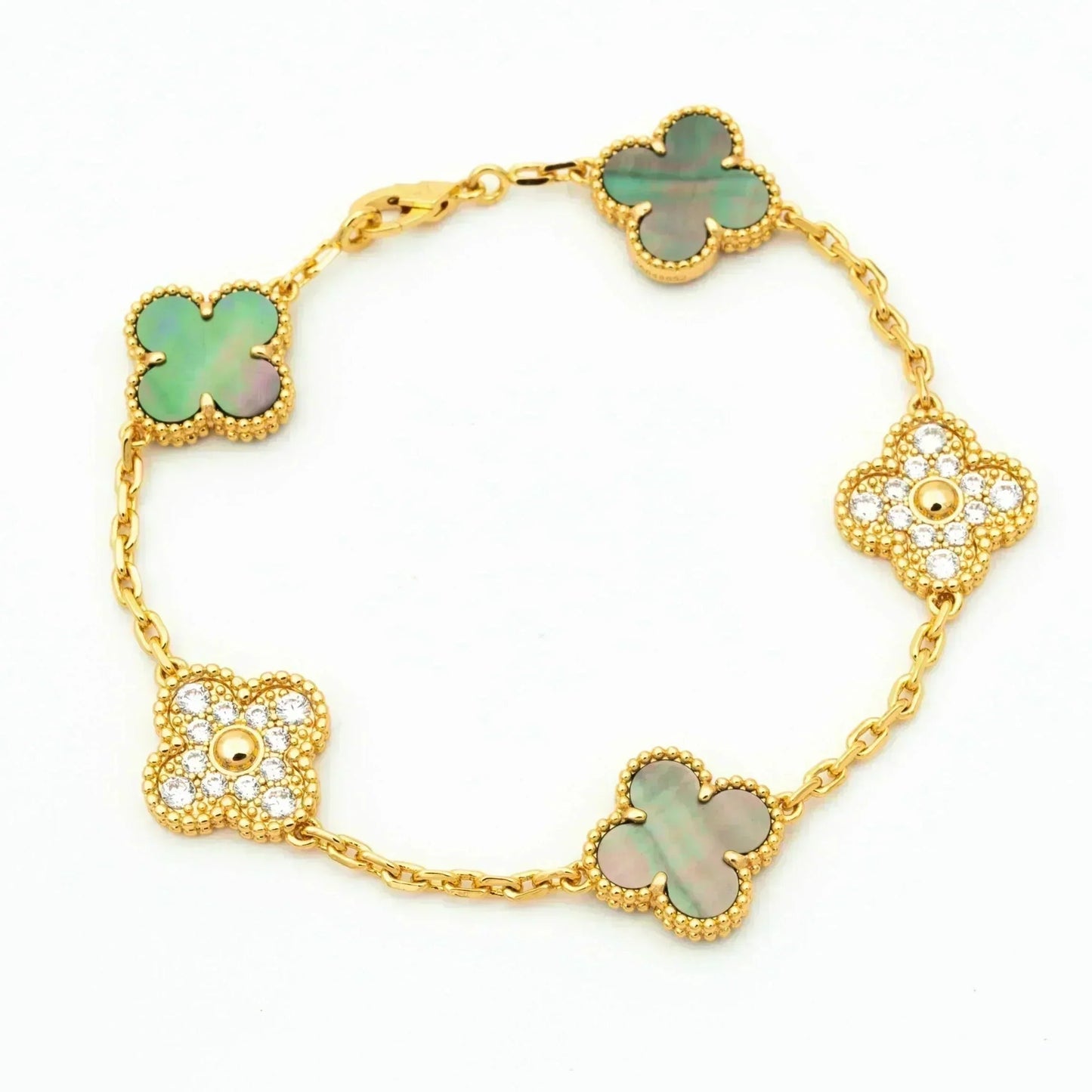 [Lumina] CLOVER 5 MOTIF GRAY MOP BRACELET COLLECTION