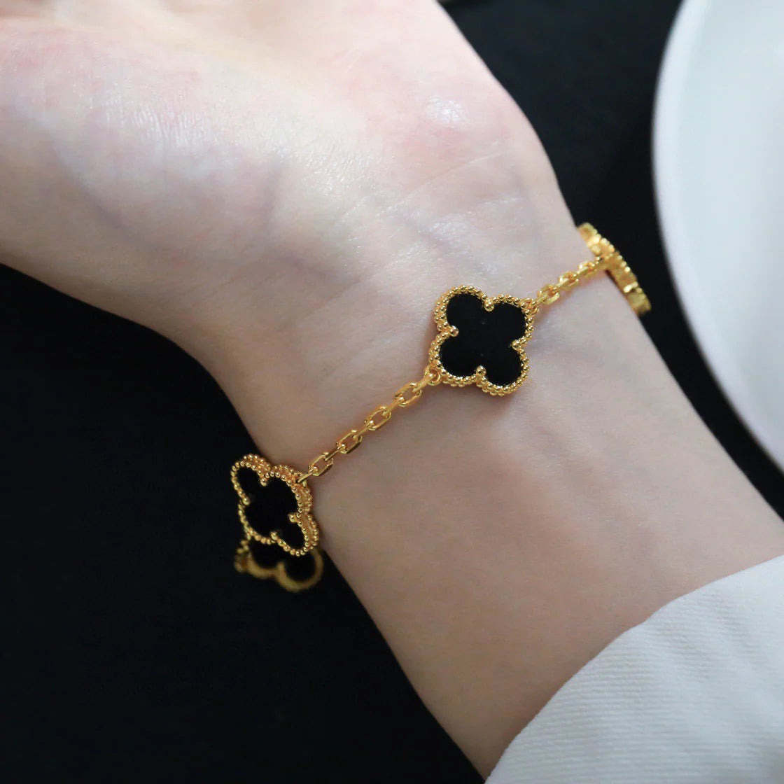 [Lumina] CLOVER 5 MOTIF ONYXS BRACELET COLLECTION