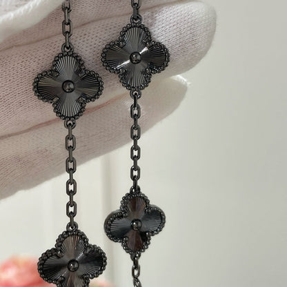 [Lumina]CLOVER 5 MOTIF BLACK BRACELET