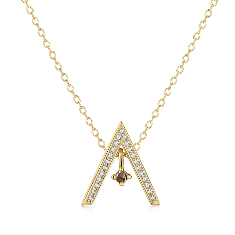 [Lumina Jewelry]Sparkling "A" Shape Necklace