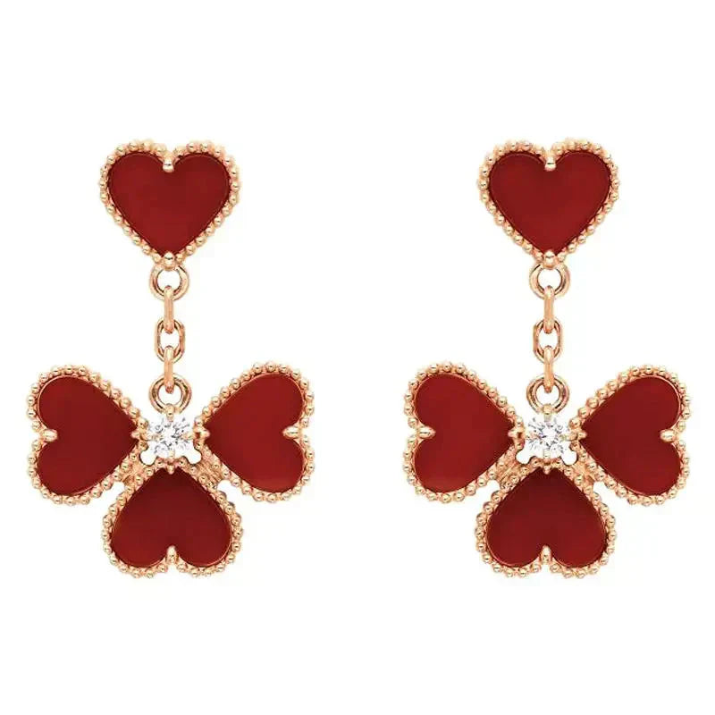 [Lumina]SWEET CLOVER CARNELIAN EARRINGS