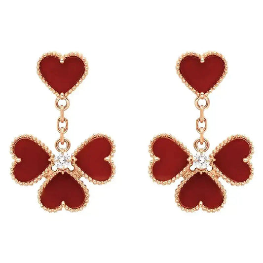 [Lumina]SWEET CLOVER CARNELIAN EARRINGS