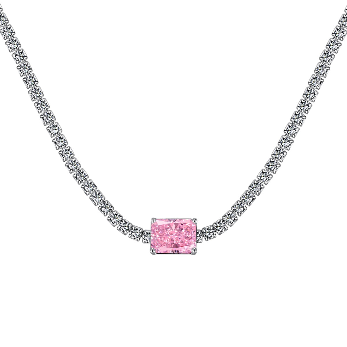 [Lumina Jewelry]2.0 carat Ornate Emerald Cut Necklace
