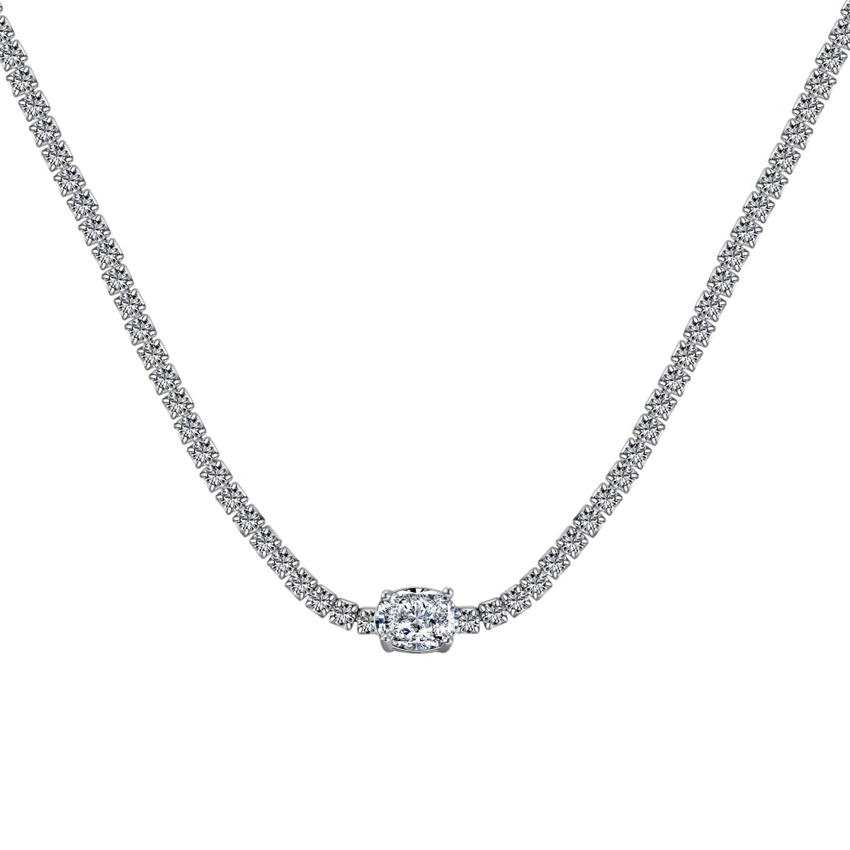 [Lumina Jewelry]1.0 Carat Shining Oval Cut Necklace